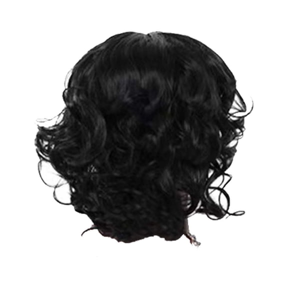 Desertasis wigs human hair glueless wigs human hair pre plucked pre cut European And American Women's Popular Fashion Large Scalp Women's Short Curly Hair Fiber Headwear Black One Size