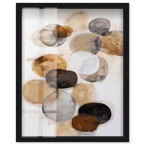 Deserted Ovals III Shadowbox Print Boho Art by Art Remedy, Black Frame, 30 x 36