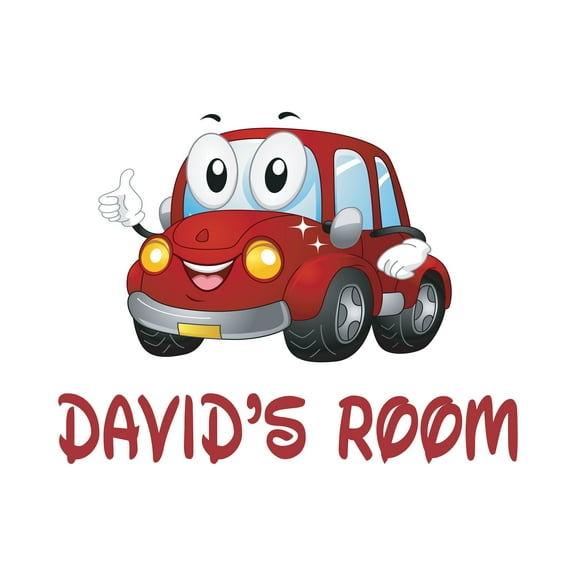 Desgin with Vinyl -Custom Name Car Wall Decal - Car Sticker for Boys Room Wall Decor-Self Adhesive -Easy to Apply and Removeable-Size : 20" x 16".