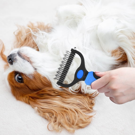 Deshedding Brush for Dogs and Cats: Undercoat Rake Pet Brush for Long Hair - Dematting Comb Removes Tangles Knots and Loose Fur, Grooming Tool for Thick Coats