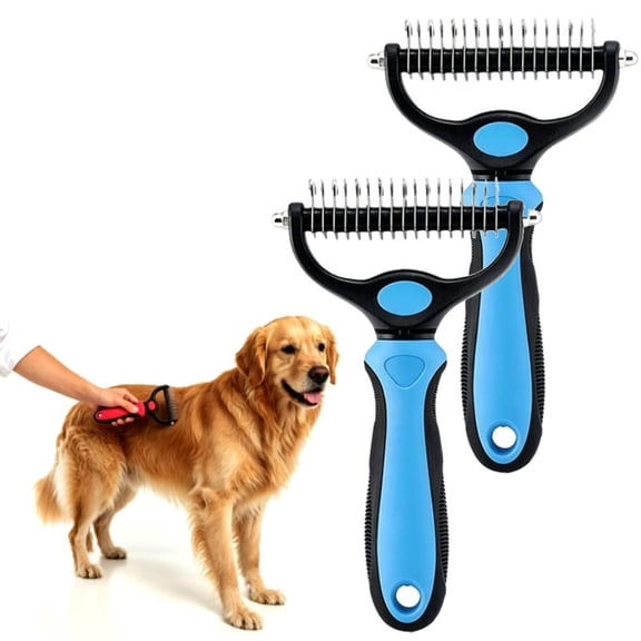 Deshedding Brush for Dogs Cats – Undercoat Rake Dematting Comb for Tangles Knots Loose Coat Grooming Daily Care Use