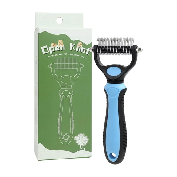 Removes Tangles Knots and Loose Fur Deshedding Dog Brush Undercoat Rake Pet Brush for Long Hair Dematting Comb for Dogs and Cats Grooming Tool