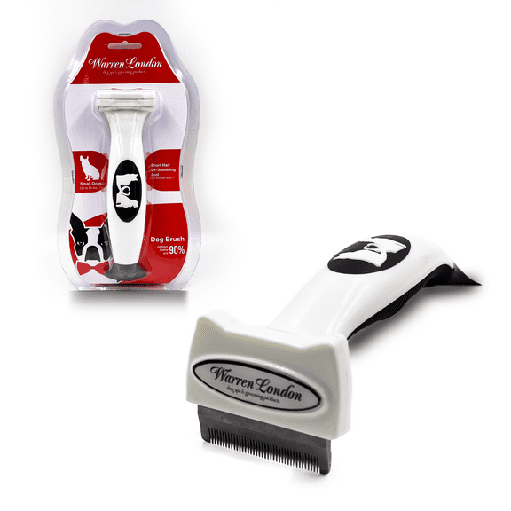Deshedding Dog & Cat Brush by Warren London | Stainless Steel Deshedding Tool | Short Hair - Small