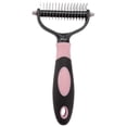 thumbnail image 1 of Deshedding Tool for Dogs & Cats, Denbek Double-Sided Dematting Comb, Undercoat Rake for Long Haired Pets, Effective Shedding Brush for Thick Fur, 1 of 5