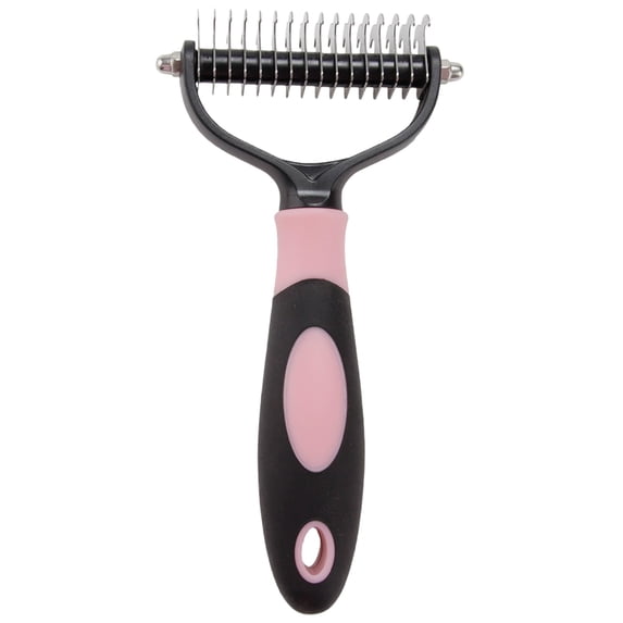 Deshedding Tool for Dogs & Cats, Denbek Double-Sided Dematting Comb, Undercoat Rake for Long Haired Pets, Effective Shedding Brush for Thick Fur