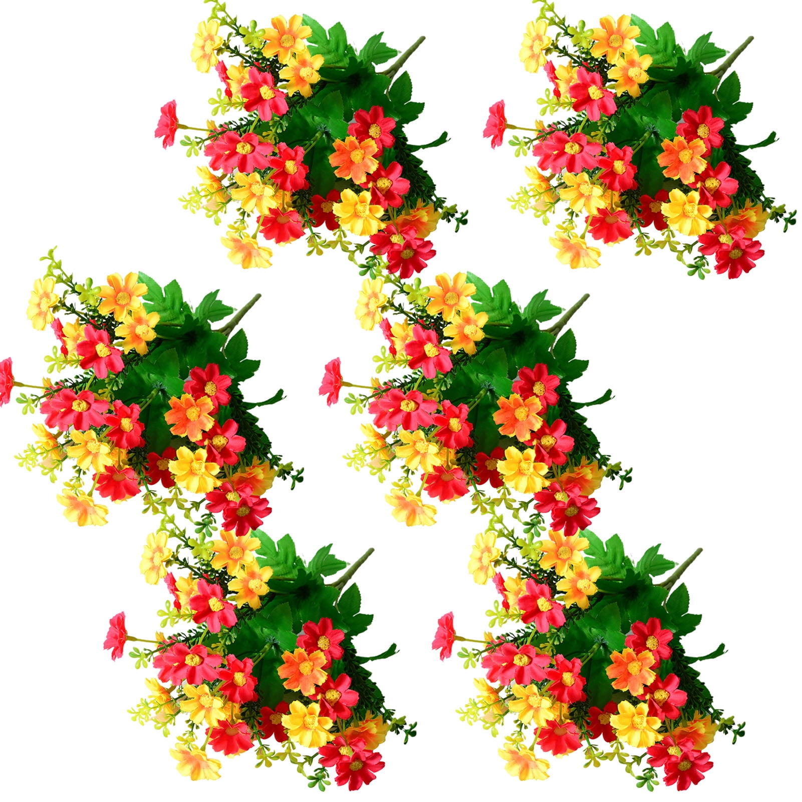 Desheus 6 Bundles Artificial Flower UV Resistant No Watering Realistic