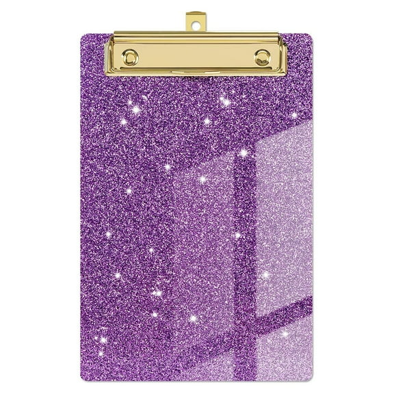 Desheus Clipboard Glitter Glossy Surface Smooth Writing Rounded Corners Strong Clamping Force Supporting High Toughness Bending-resistant Backing Plate Office Supplies