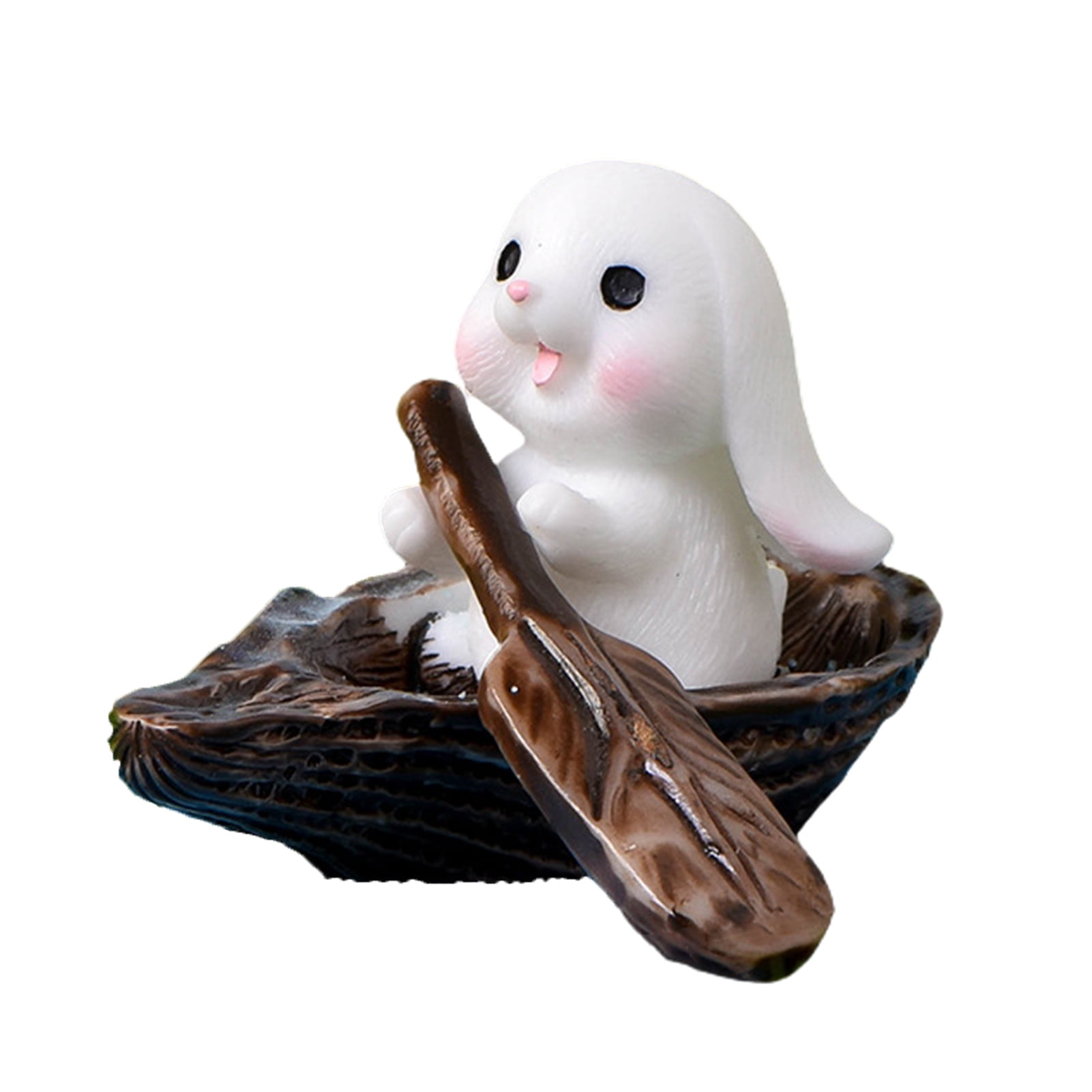 Desheus Rabbit Statue Mini Garden Decor Resin Non-fade Rabbit Figurines ...