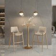 thumbnail image 1 of Desi Barstool Beige & Gold Barstool, Modern Style, Plush and durable faux leather fabric, Plywood, Indoor Bar, 1 of 9
