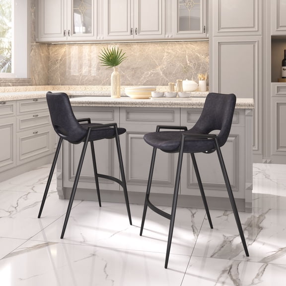Desi Counter Stool (Set of 2) Black