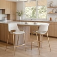 thumbnail image 1 of Desi Counter Stool White & Gold Counter Stool, Modern Style, Plush and durable faux leather fabric, Steel, Indoor Bar, 1 of 11