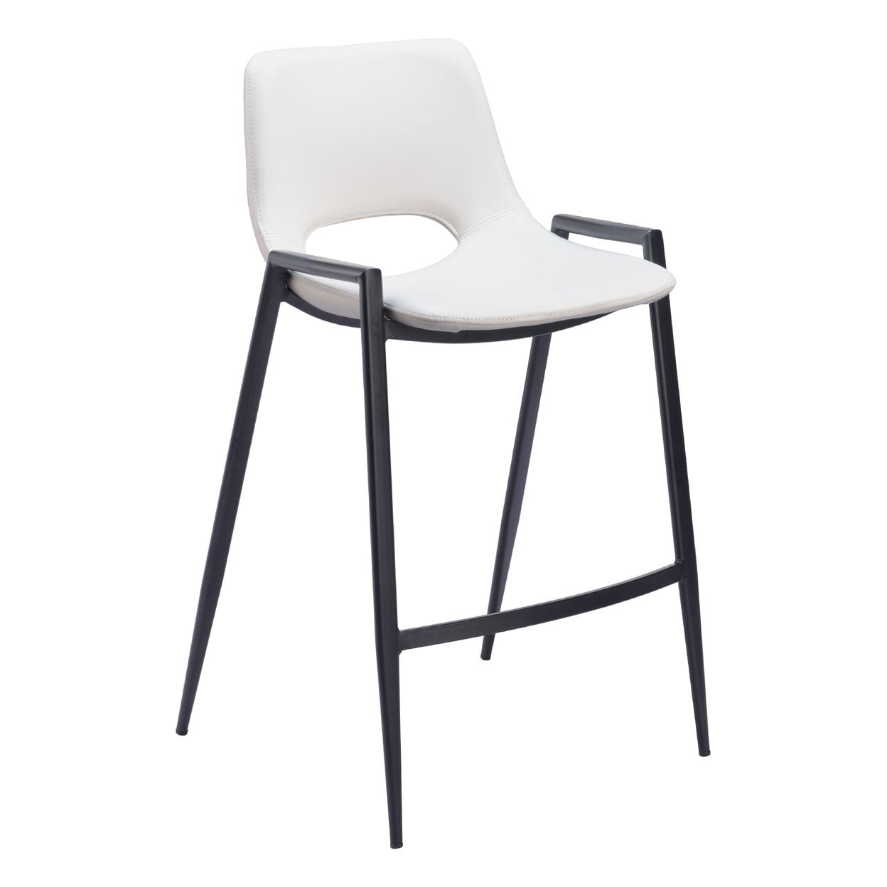 Desi White and Black Vinyl Counter Stools Set of 2