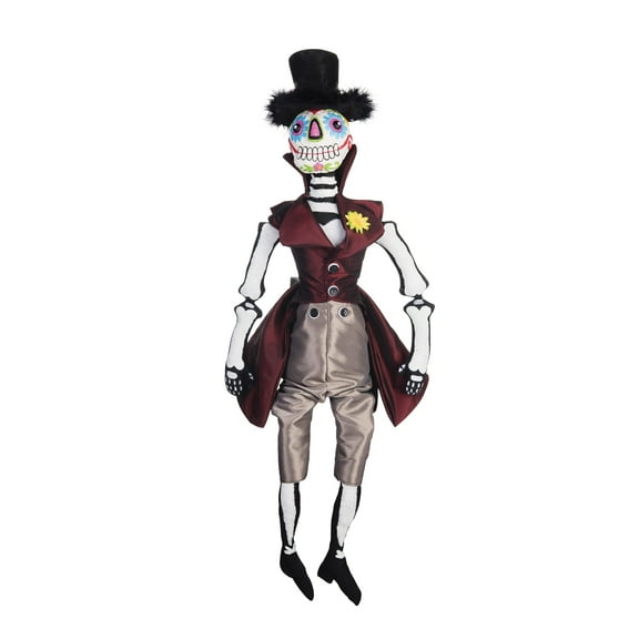 Desi Skeleton Halloween Soft Art Figurine Doll 28"
