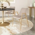 thumbnail image 1 of Desi Dining Chair Beige & Gold Dining Chair, Modern Style, Plush and durable faux leather fabric, Plywood, Indoor Dining, 1 of 10