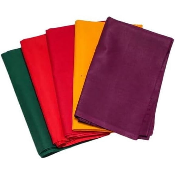 Desi Favors Cotton Silk Materials Blouse Piece for Women - Unstitched Colorful Blouse Pieces for Traditional Pooja Return Gifts, Varalakshmi, Navratri, Durga, Thamboolam - 0.8 Meter (Pack of 5)