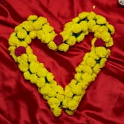 Desi Favors Woven Chamanthi Garland - Woolen Garland fro Diwali/Indian Pooja Wedding Decorations Yellow Chamanthi/Chrysanthemums String - 3.25 Ft (Pack of 1)