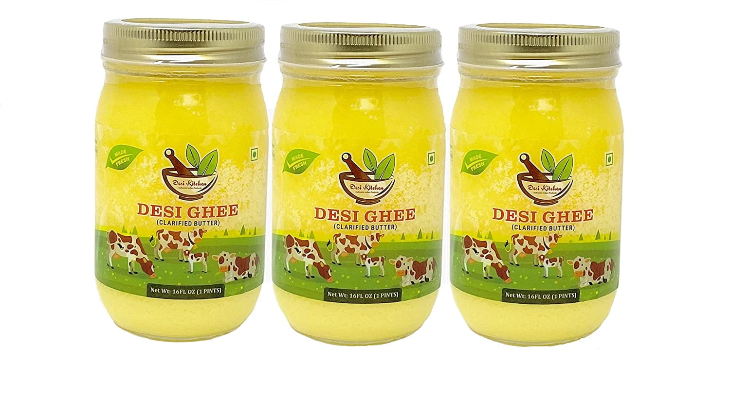 Desi Kitchen DESI GHEE (Clarified Butter) 16oz (1 Pint) By Rani Foods