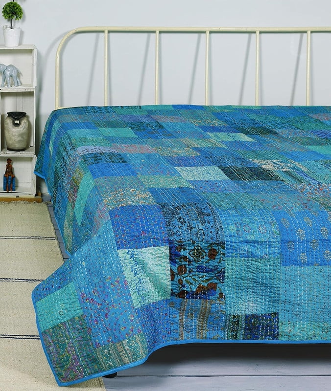 Desi Mantra Handicraft Rajasthani Quilt Handmade Bed Cover Silk