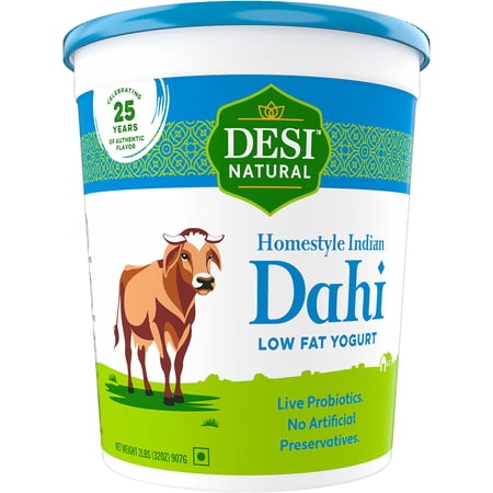 Desi Fresh Foods Dahi Low Fat Milk Plain Yogurt, 32 oz, 1 Count