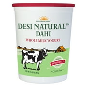 Desi Natural Dahi Whole Milk Plain Yogurt, 32 oz, 1 Count