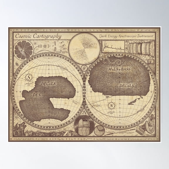 Desi "New World" Map Poster Wall Art, Modern Wall Decor, 24x36 UNFRAMED