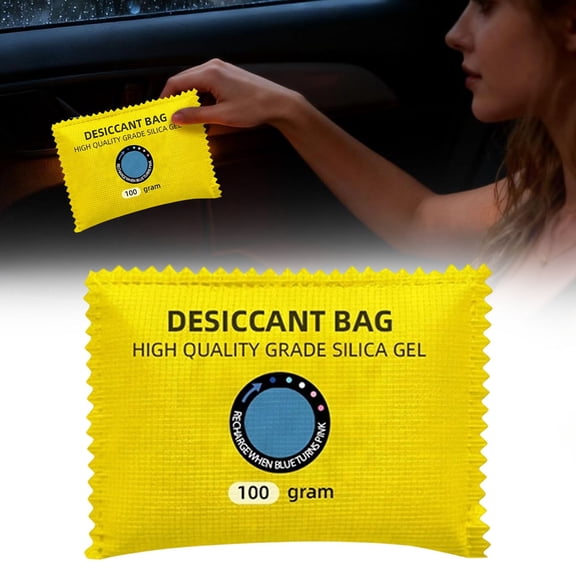 Desiccant Packs, Car Moisture Control Packs, Reusable Desiccant Dehumidifier Packs, Efficient Moisture Absorber, Home Storage Humidity Control Dryer Accessories Yellow 5.71x2.83 Inch (1Pcs)