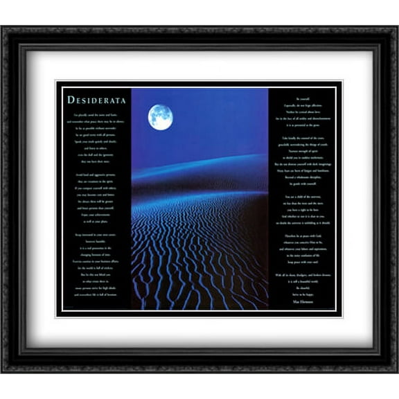 Desiderata 2x Matted 28x32 Large Black Ornate Framed Art Print