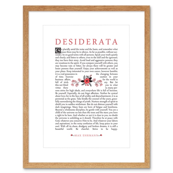 Desiderata Ehrmann Floral Artwork Framed Wall Art Print 9X7 Inch