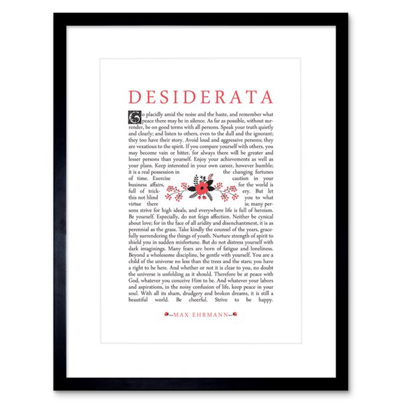 Desiderata Ehrmann Floral Artwork Framed Wall Art Print 9X7 Inch