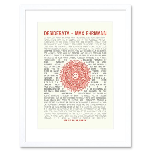 Desiderata Ehrmann Mandala Artwork Framed Wall Art Print 9X7 Inch