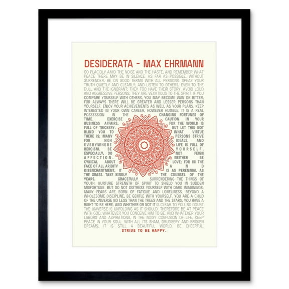 Desiderata Ehrmann Mandala Artwork Framed Wall Art Print 9X7 Inch