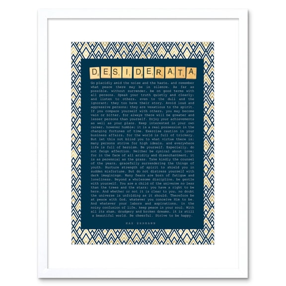 Desiderata Ehrmann Pattern Scrabble Artwork Framed Wall Art Print 9X7 Inch