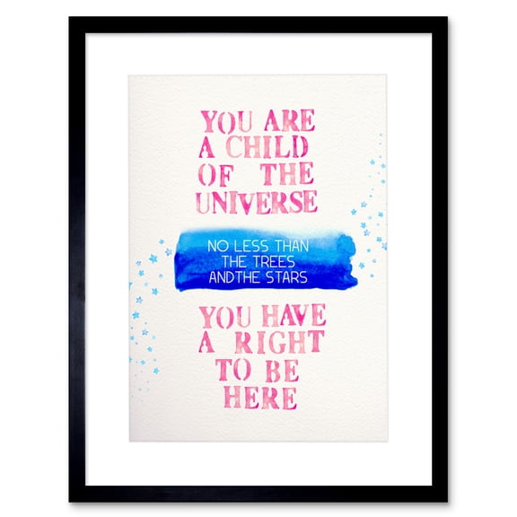 Desiderata Ehrmann Snippet Right To Be Here Artwork Framed Wall Art Print 9X7 Inch