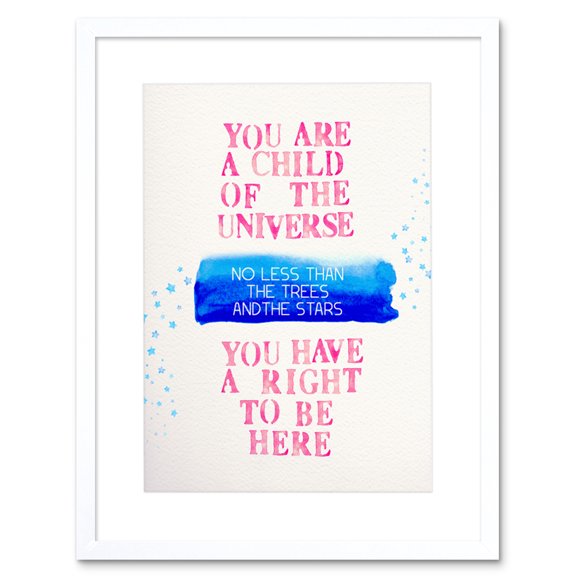 Desiderata Ehrmann Snippet Right To Be Here Artwork Framed Wall Art Print 9X7 Inch