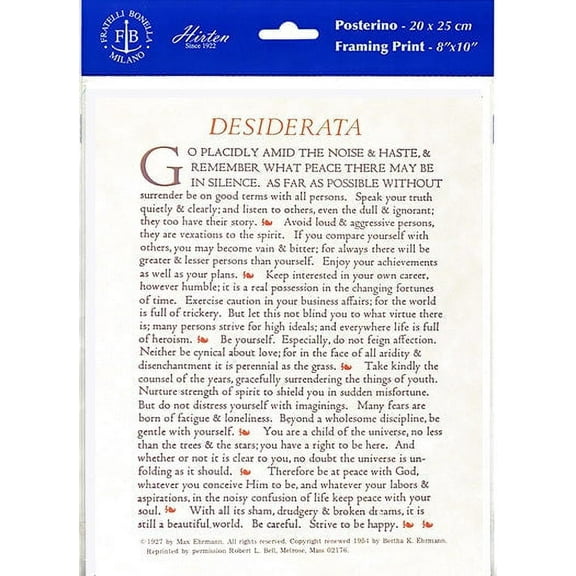 Desiderata Framing Print Wall Art Dcor, Medium, Set of 3 prints