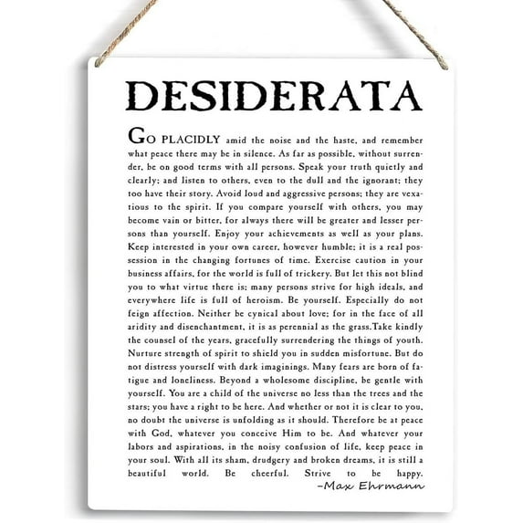Desiderata Poem Inspirational Max Quotes Poem Poetry Home Decor Office Housewarming Gifts Wooden Hanging Sign Great Gift Decor For Poets Poetry Fans Home Decorations 10x8 Inches