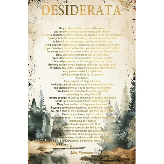 Desiderata Poem Wall Art Inspirational Poster Decoration Hall Artwork  for Bedroom Wall Panels for Art Home poster