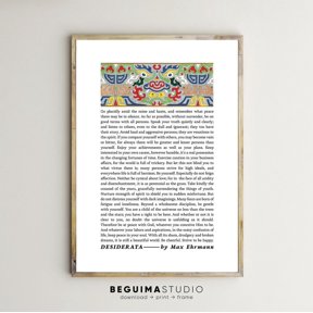 Desiderata Prints Poem Max Ehrmann Motivational Text Poster Art, Unframed Canvas