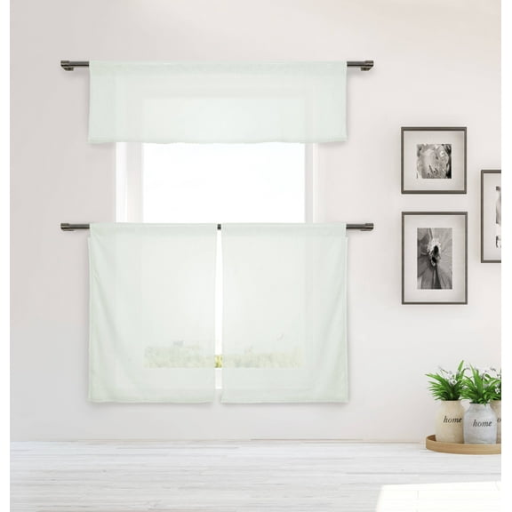 Desideria 3 Piece Kitchen Curtain Set Tiers