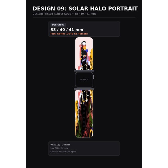 Design 09: Solar Halo Portrait Custom Smartwatch