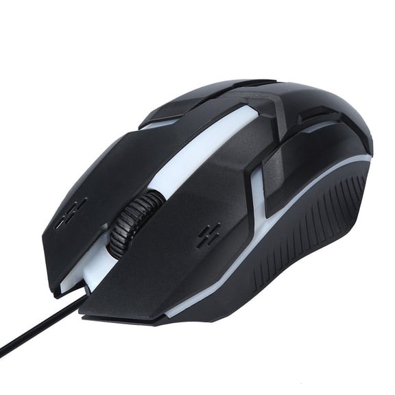 Design 1200DPI USB Wired Optical Gaming Mouse with LED Light Effects, Ergonomic Natural Feel, Plug and Play Easy Setup, Long Service Life over 5 Million Clicks, For PC Laptop, Black