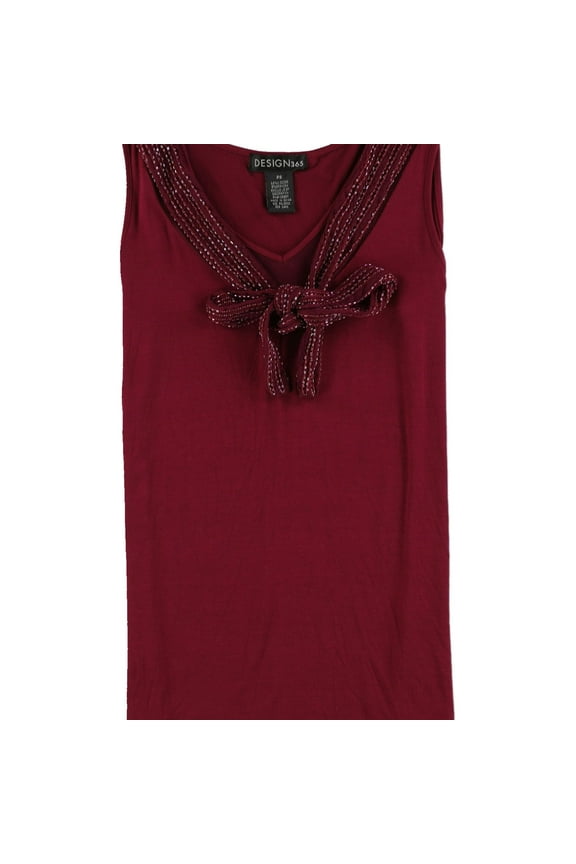 Womens Beaded Tank Top, Purple, Petite, PS