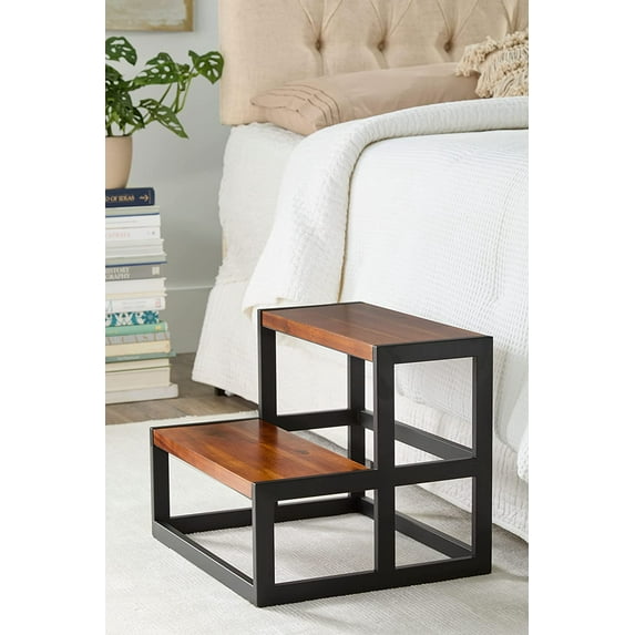 Design 59 inc Acacia Hardwood Step Stool/Bed Steps/ Stand, NO Assembly ...