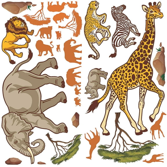 Design-A-Room African Safari VBS Backdrop Set, Party Decor, Other, 4 Pieces