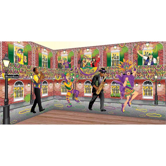 Design-A-Room Mardi Gras Backdrop Set, Party Decor, Mardi Gras, 52 Pieces