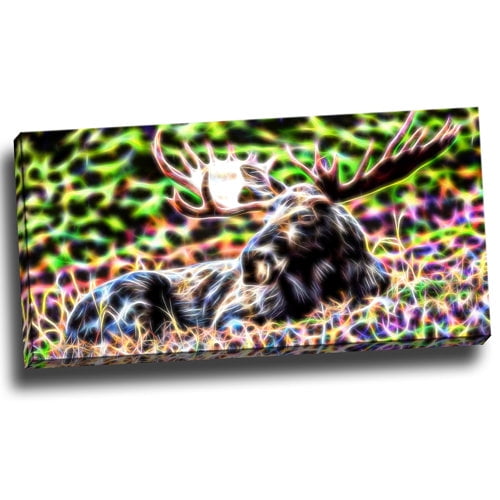 Design Art Abstract Moose Graphic Art on Wrapped Canvas