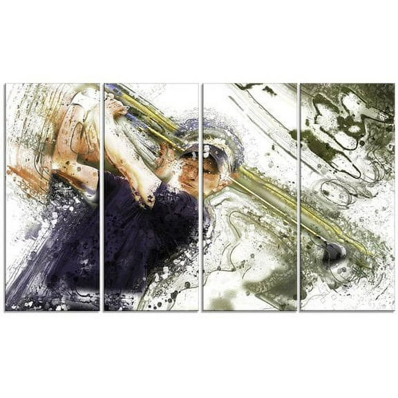 Design Art Baseball Batter, 4 Panels, 48" x 28"