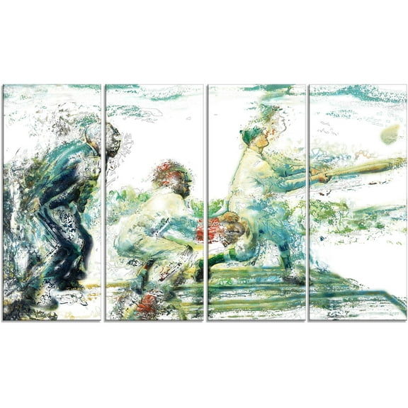 Design Art Baseball in Action, 4 Panels, 48" x 28"