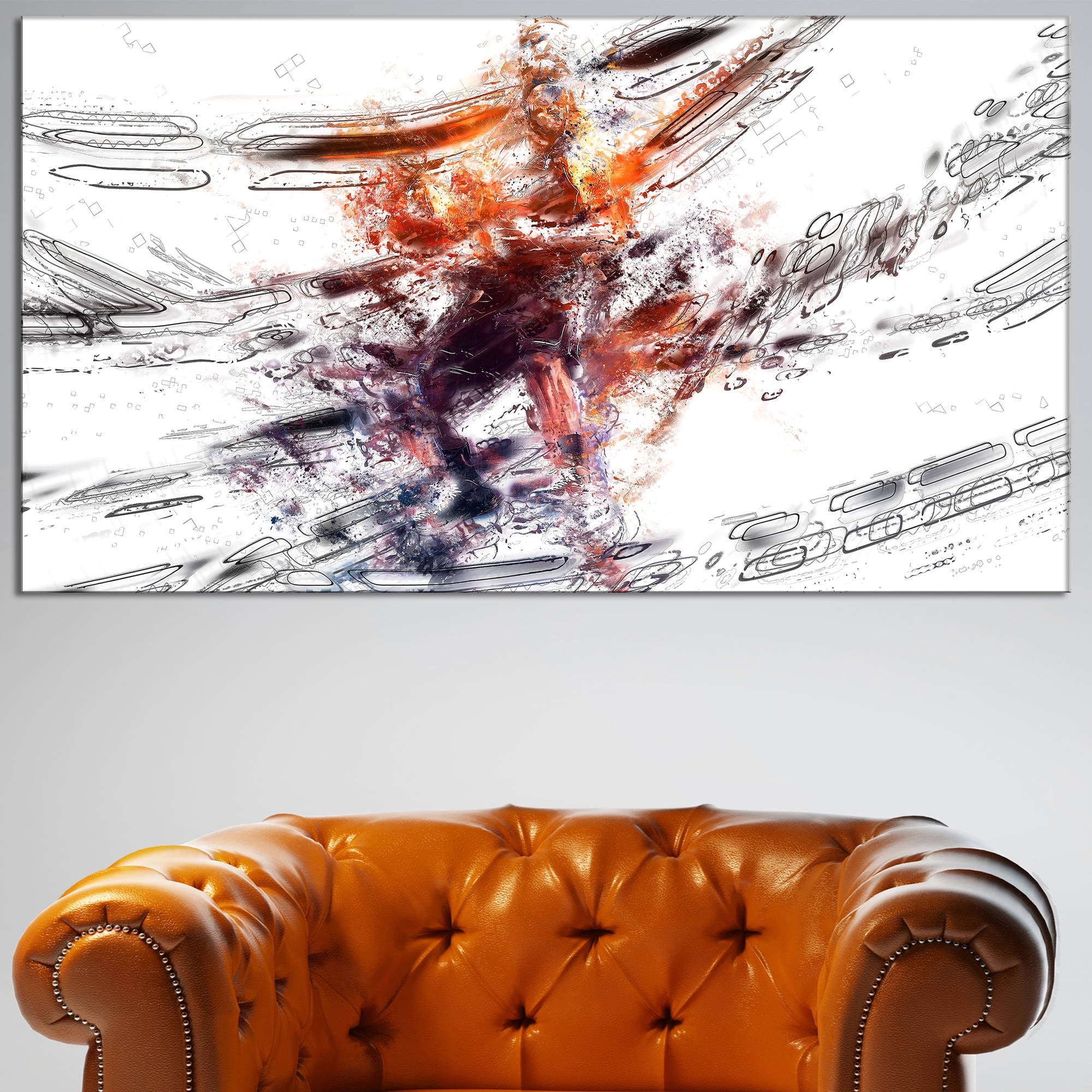 Design Art Basketball Abstract 3 Pointer, 32" x 16"