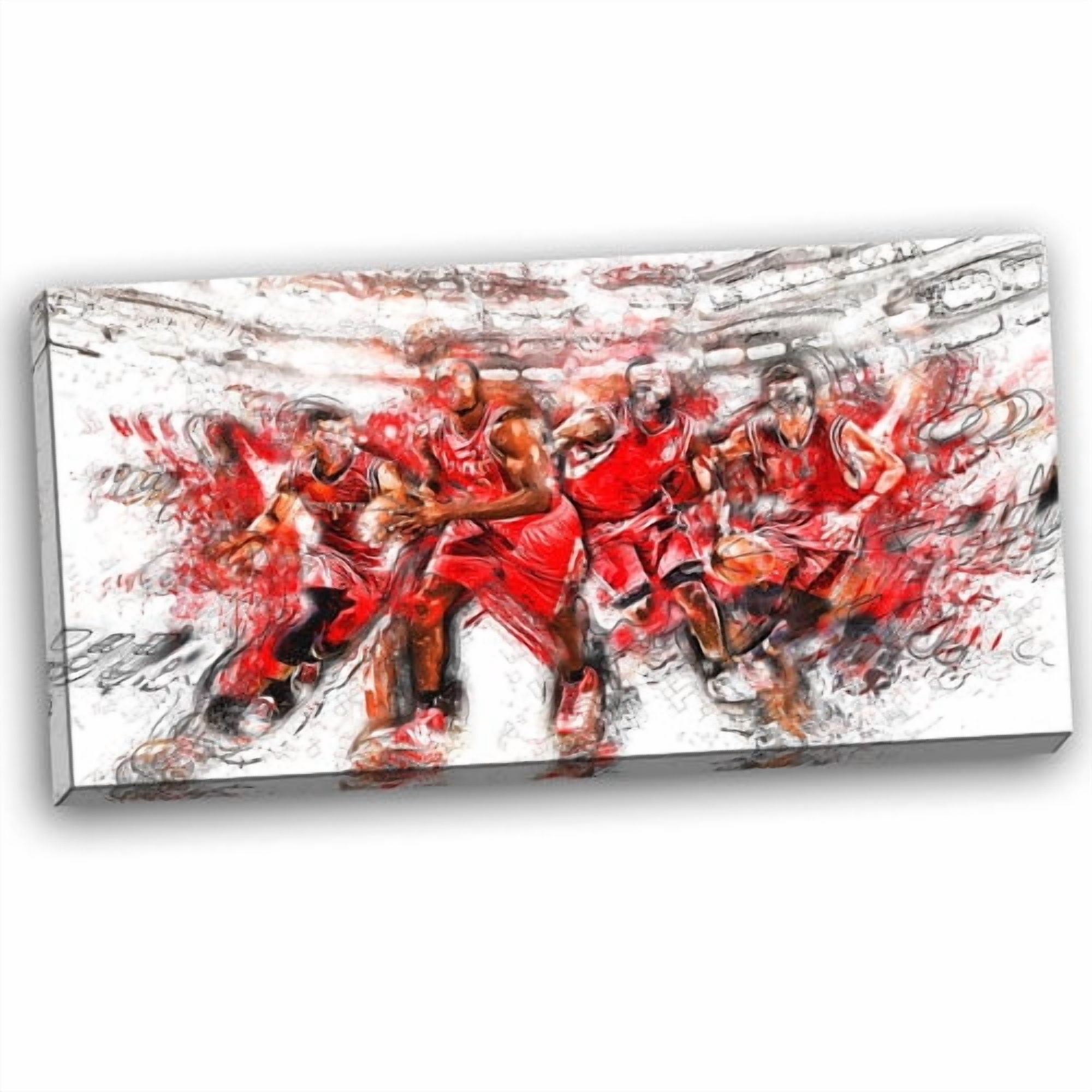 Design Art Basketball Offense Line Graphic Art on Wrapped Canvas